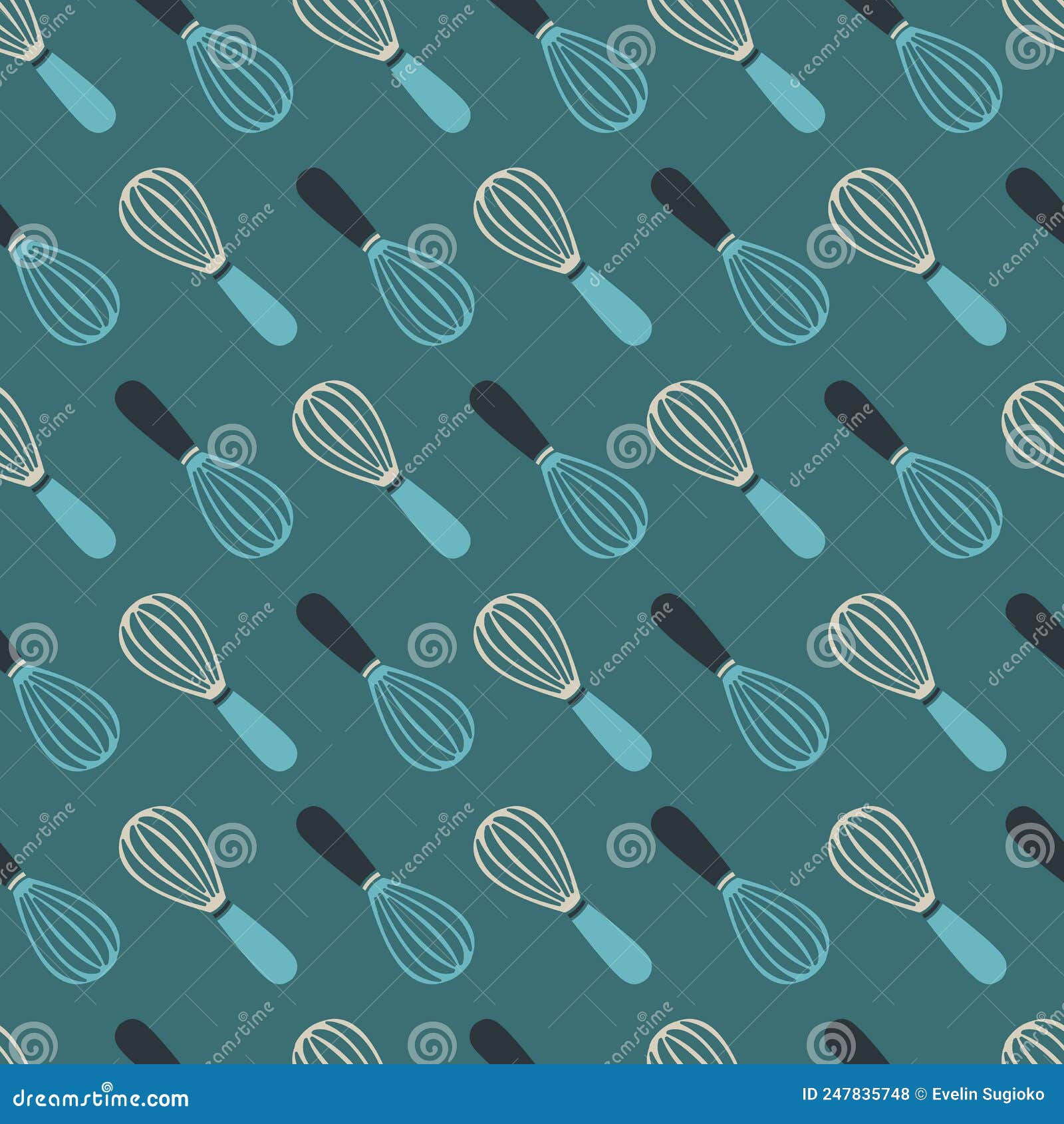 whisk kitchen equipment  graphic art seamless pattern