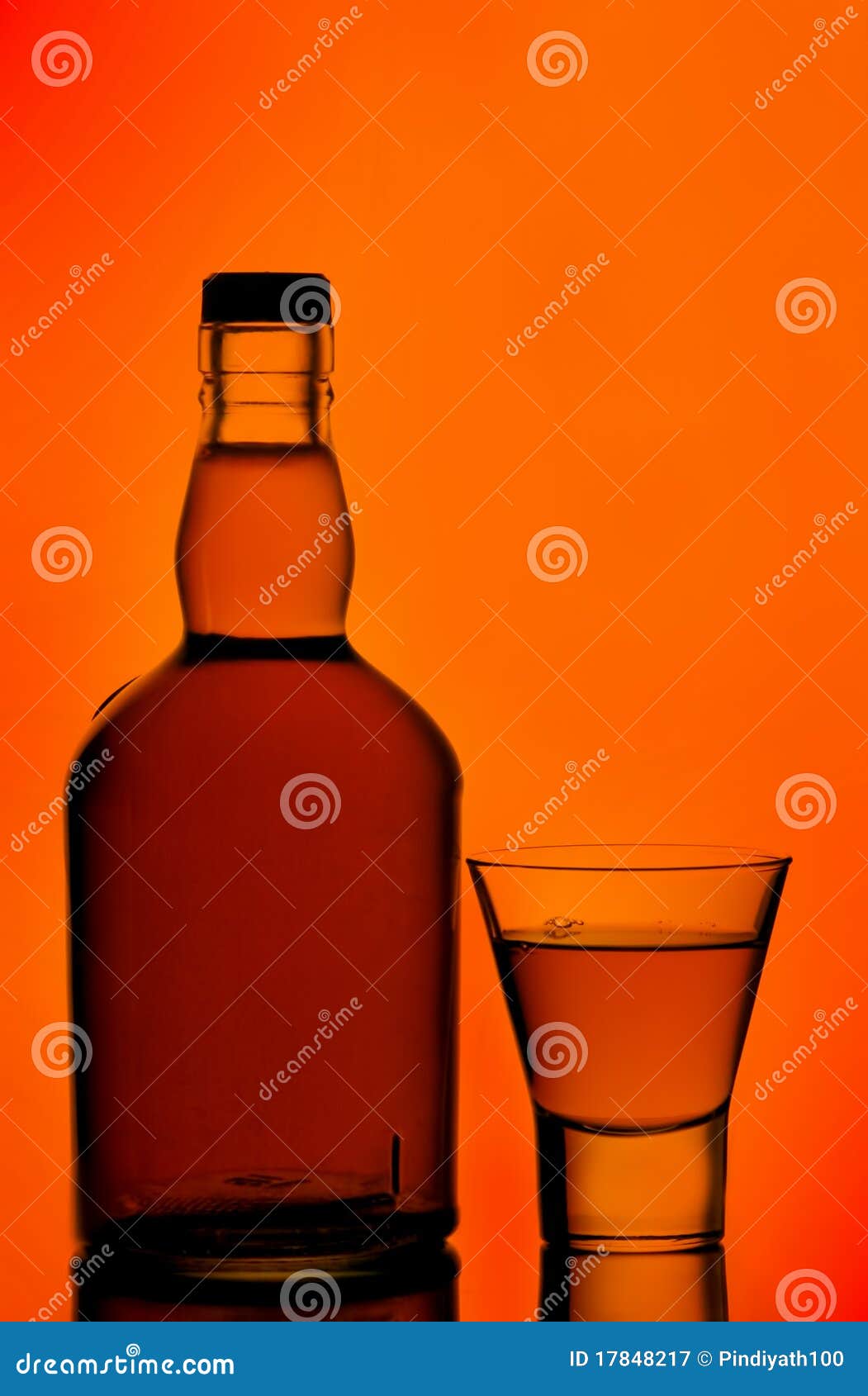 Whiskey Bottle and Shot Glass Stock Image Image of shot, orange 17848217