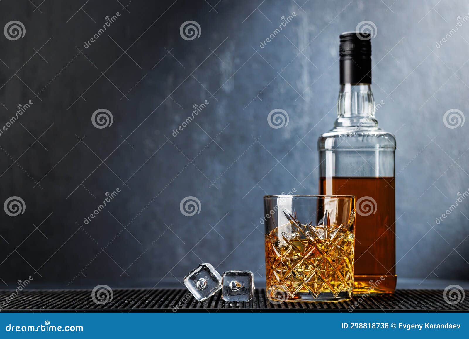 Whiskey with Crystal Clear Ice Cubes Stock Photo Image of spirits