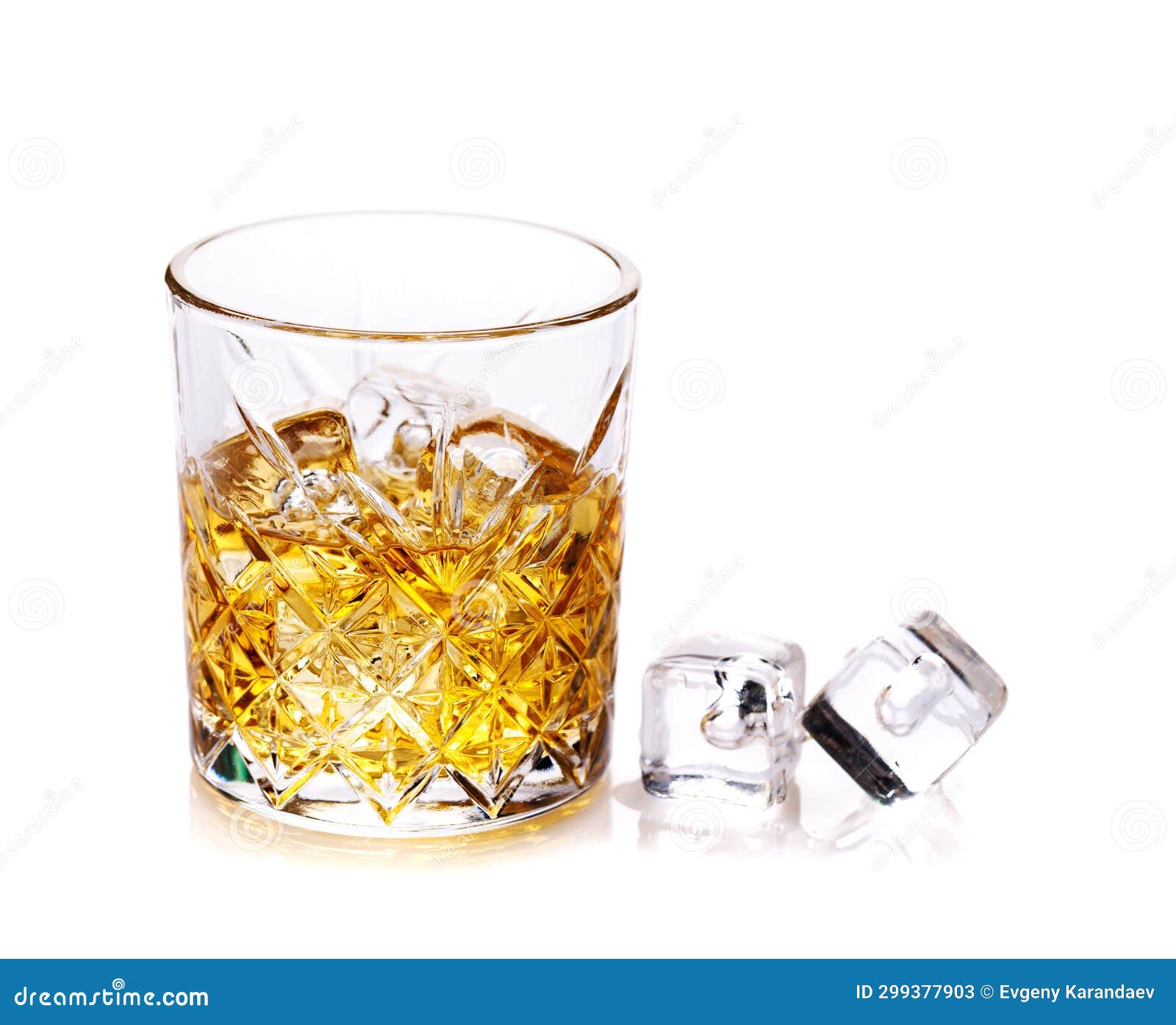 Whiskey with Crystal Clear Ice Cubes Stock Image Image of drink