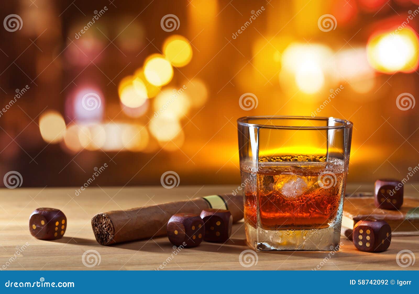 Whiskey and dice stock photo. Image of nightlife, retro 58742092