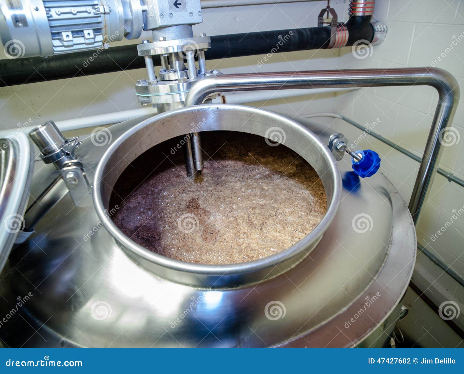 Whiskey Fermentation Vat with Mash Stock Photo Image of view