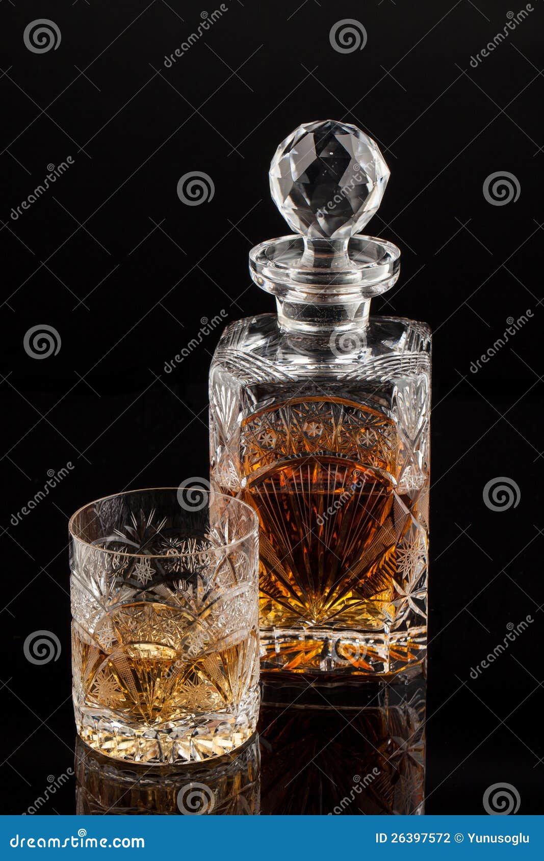 Whiskey Glass & Bottle stock photo. Image of spirits 26397572