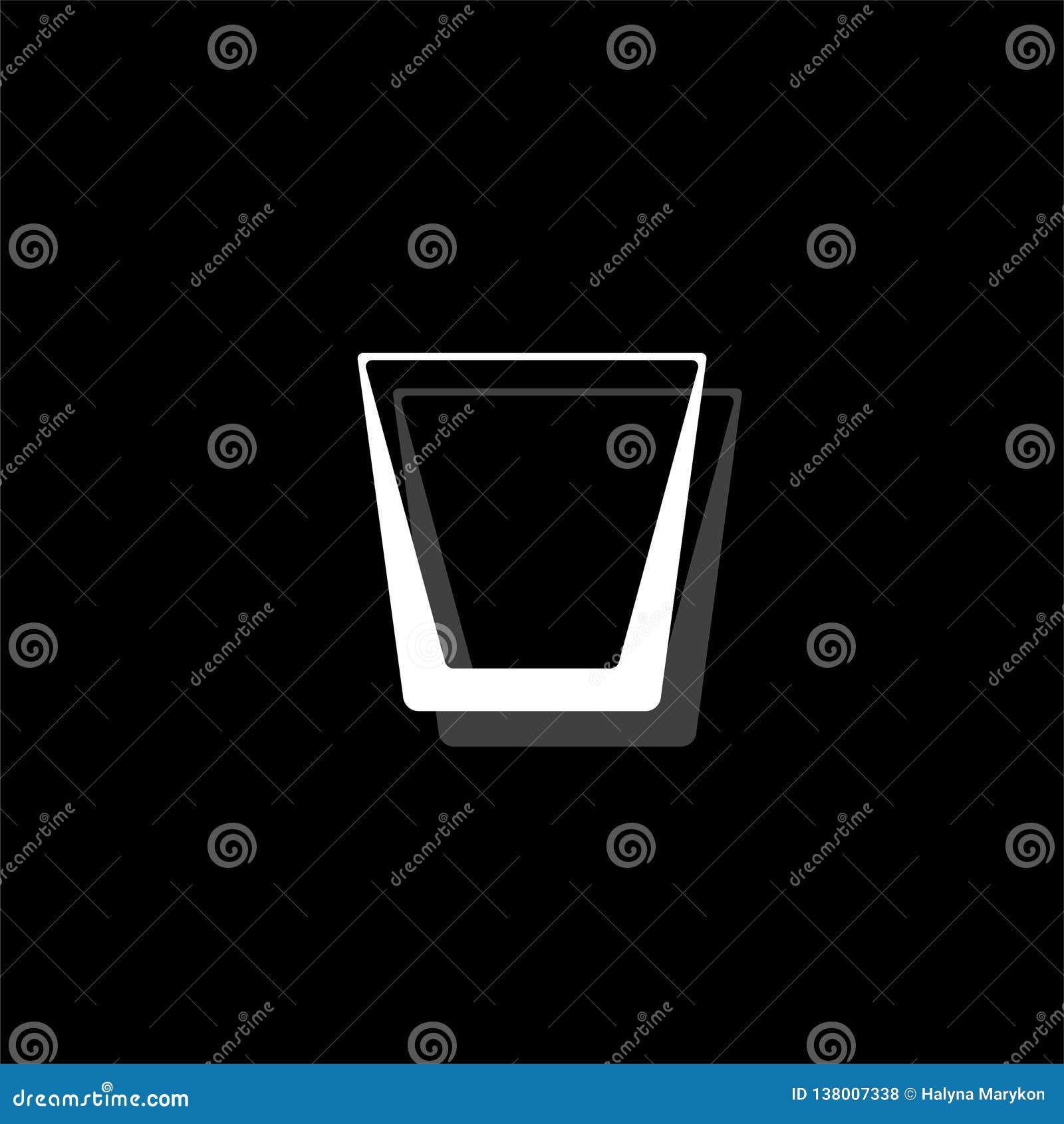 Whiskey glass icon flat stock illustration. Illustration of isolated