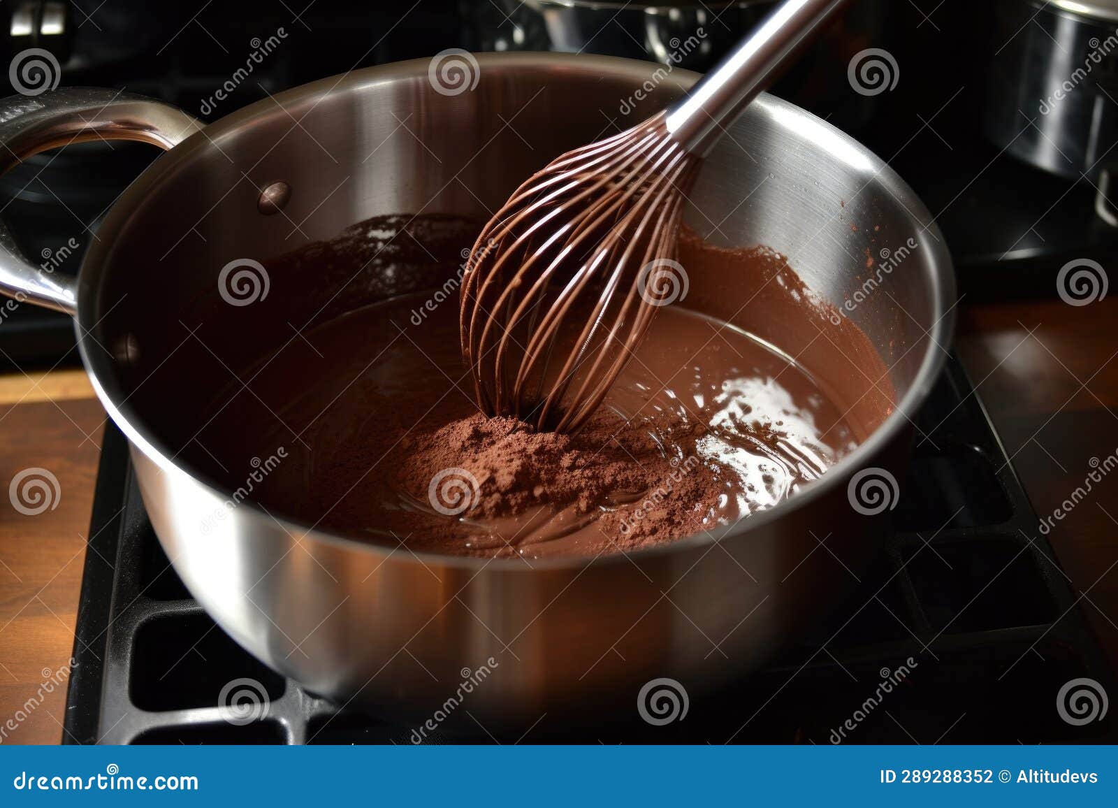 Whisking Hot Chocolate Mixture in a Saucepan Stock Photo Image of