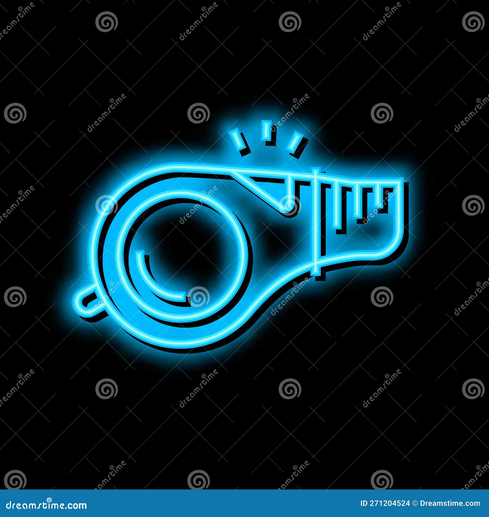 whistle accessory neon glow icon 