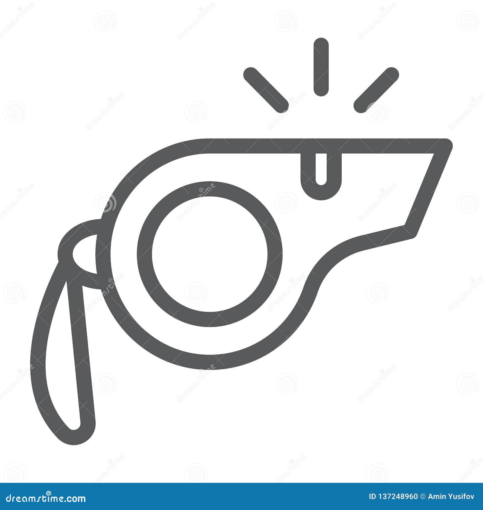 whistle line icon, equipment and tool, blower sign,  graphics, a linear pattern on a white background.