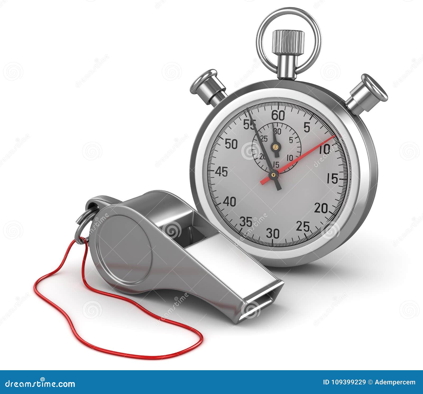 Whistle and stopwatch stock illustration. Illustration of measure