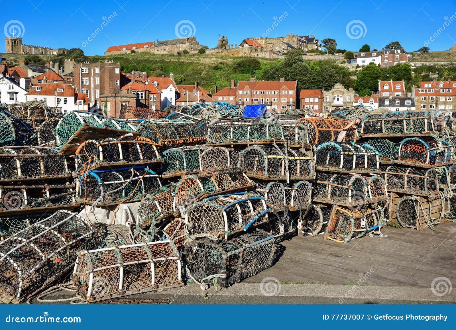 Whitby lobster pots editorial photography. Image of basket - 77737007