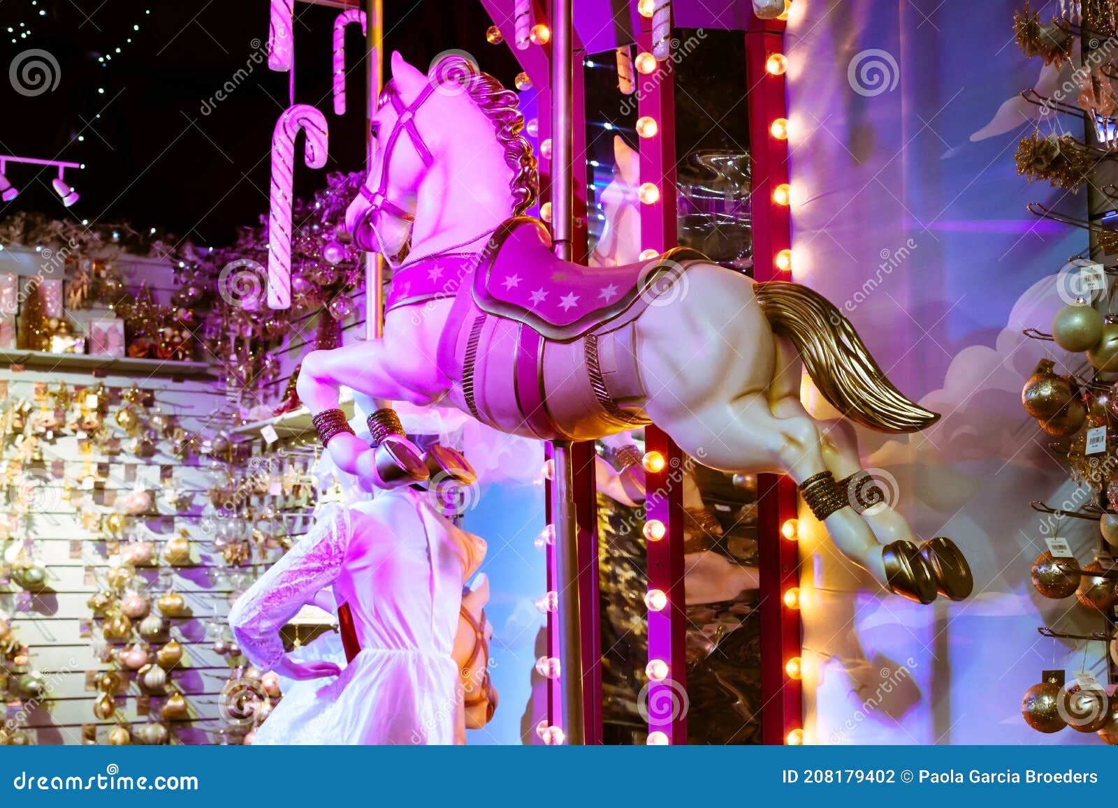 COSTA MESA, CALIFORNIA: 4 APR 2023: Carousel Horse Marks the