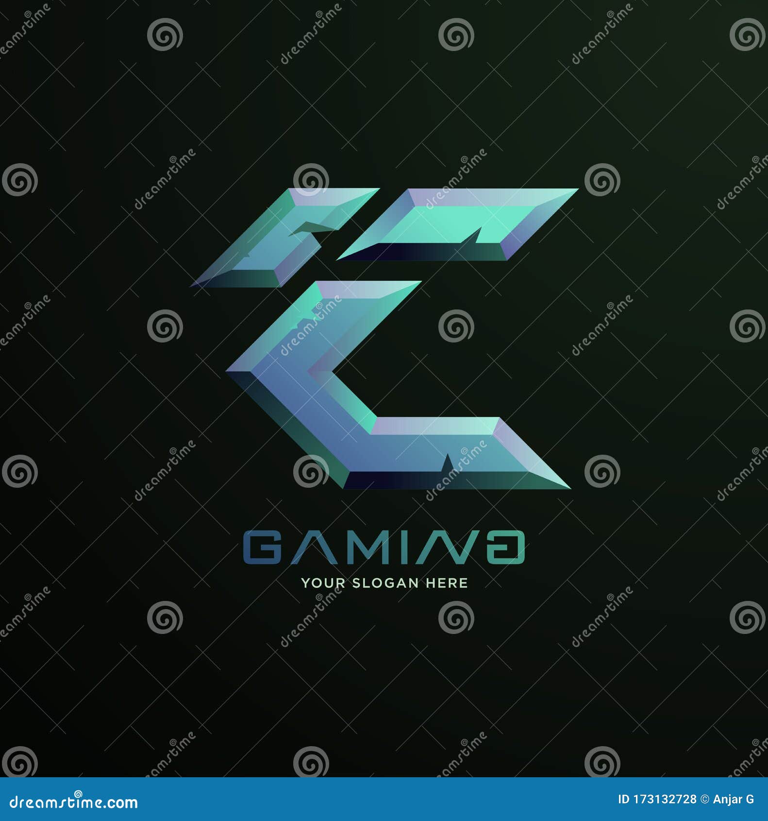Initial Letter C Gaming Esports Style Logo Template Stock Vector