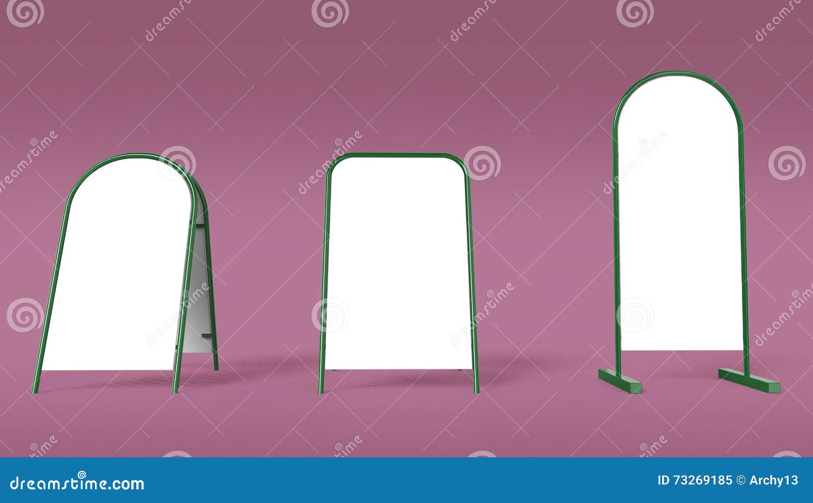 White Advertising Banner Pillar Stand Mockup Template Isolated