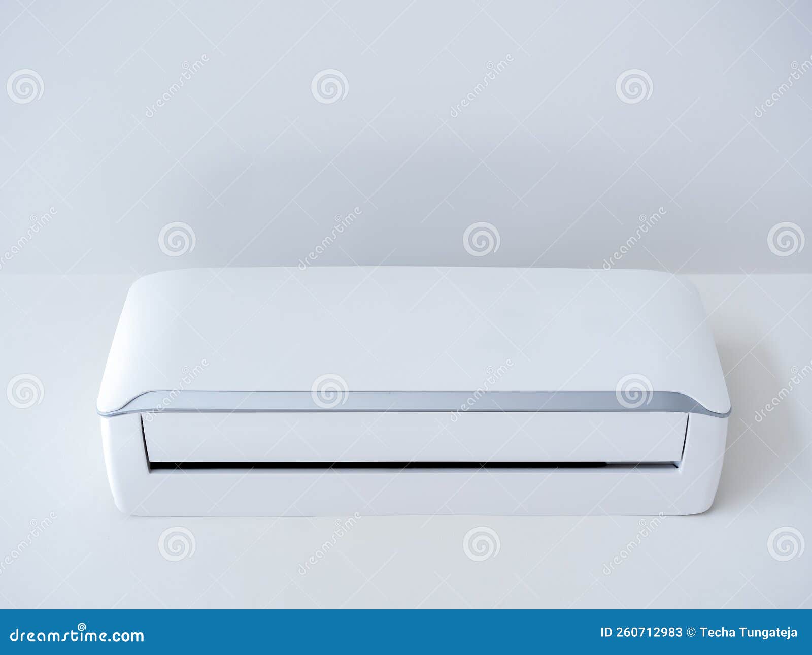 White Air Conditioner Decoration Isolated on White Wall Background