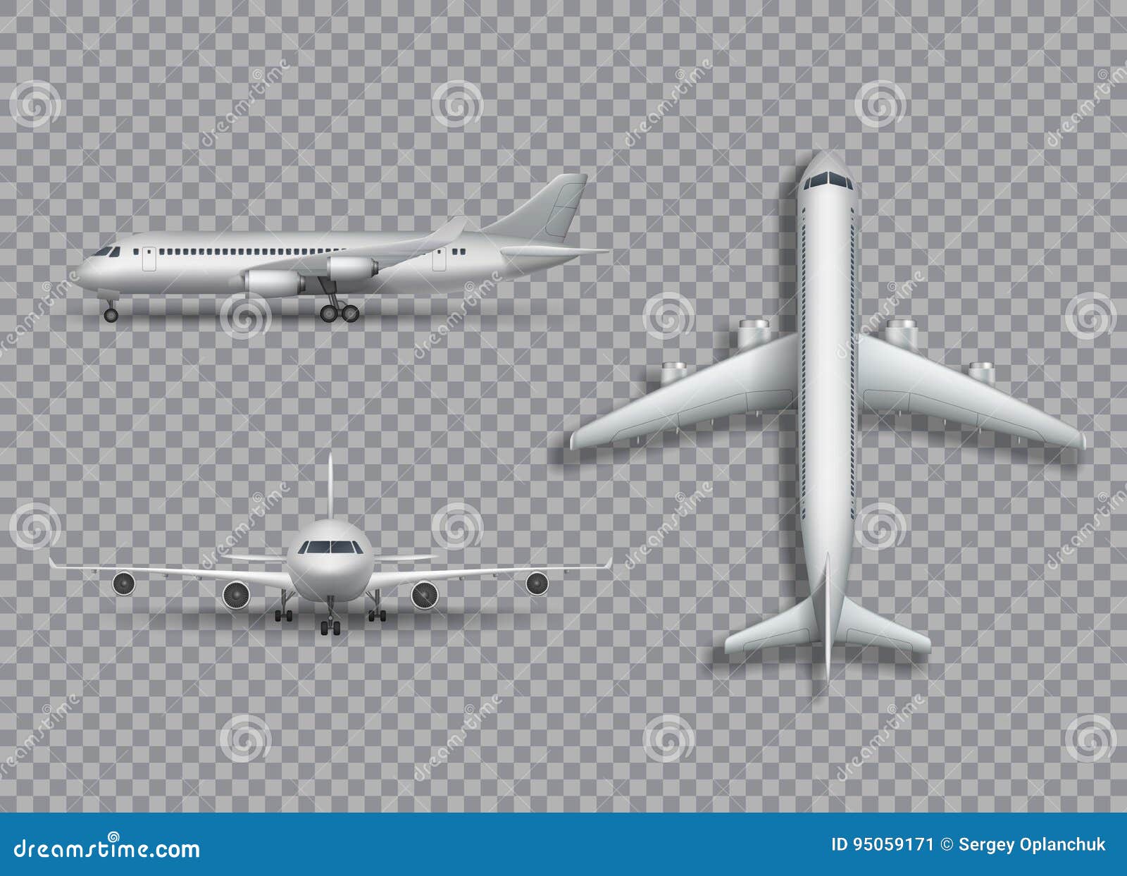 Download White Airplane Mock Up Isolated Aircraft Airliner Realistic 3d Illustration On Transparent Background Stock Vector Illustration Of Side Aeroplane 95059171