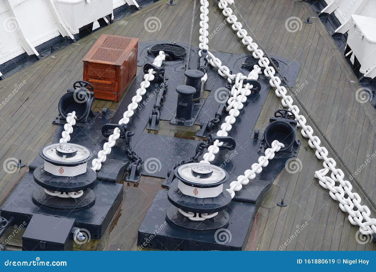 Anchor Chains on Bow of Ship Editorial Stock Image - Image of british