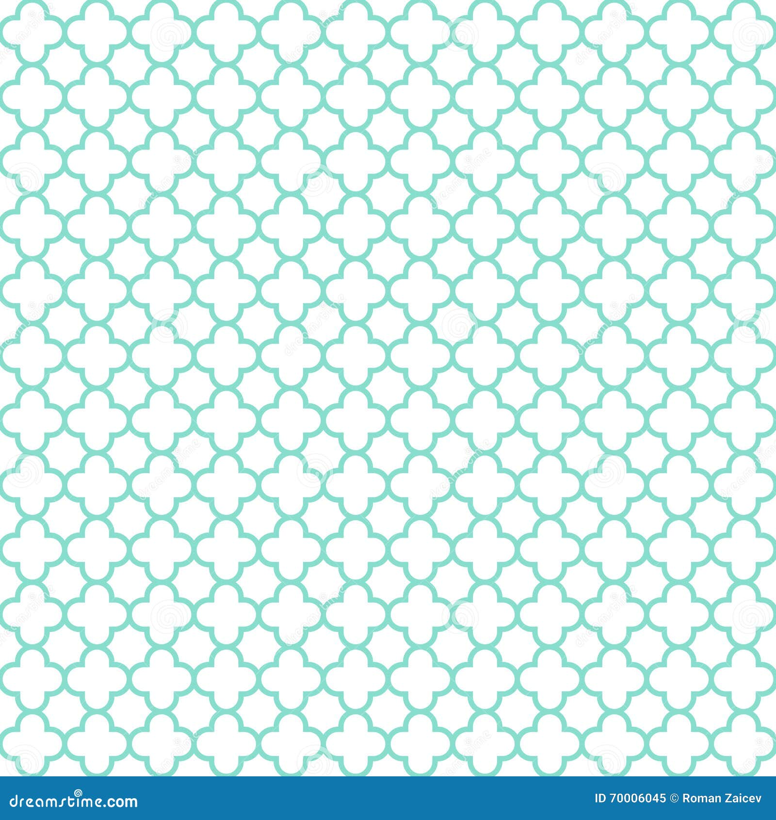White & Aqua Quatrefoil Pattern, Seamless Texture Background Stock ...