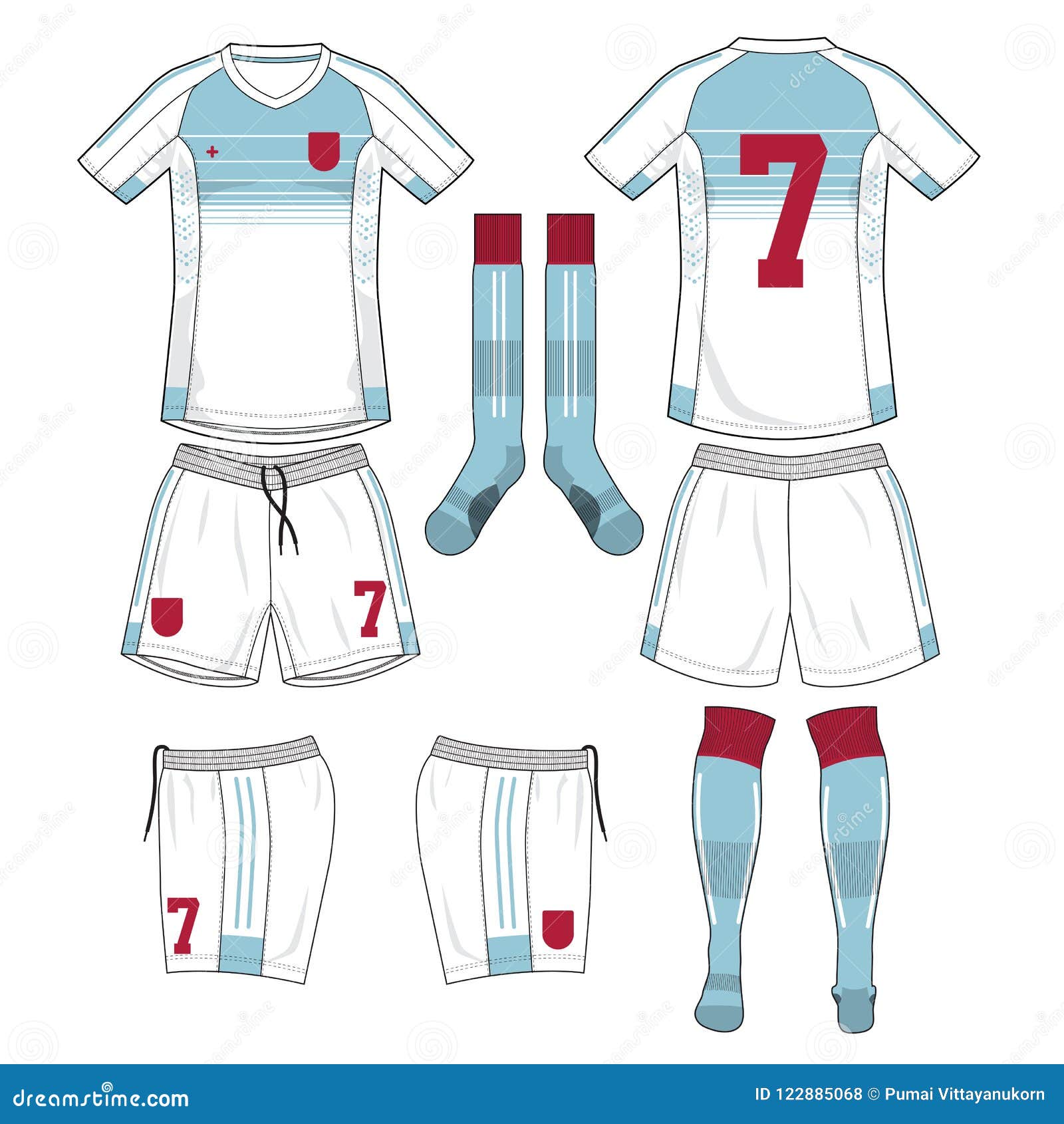 Download White And Aquamarine Soccer Jersey With Sock And Short ...