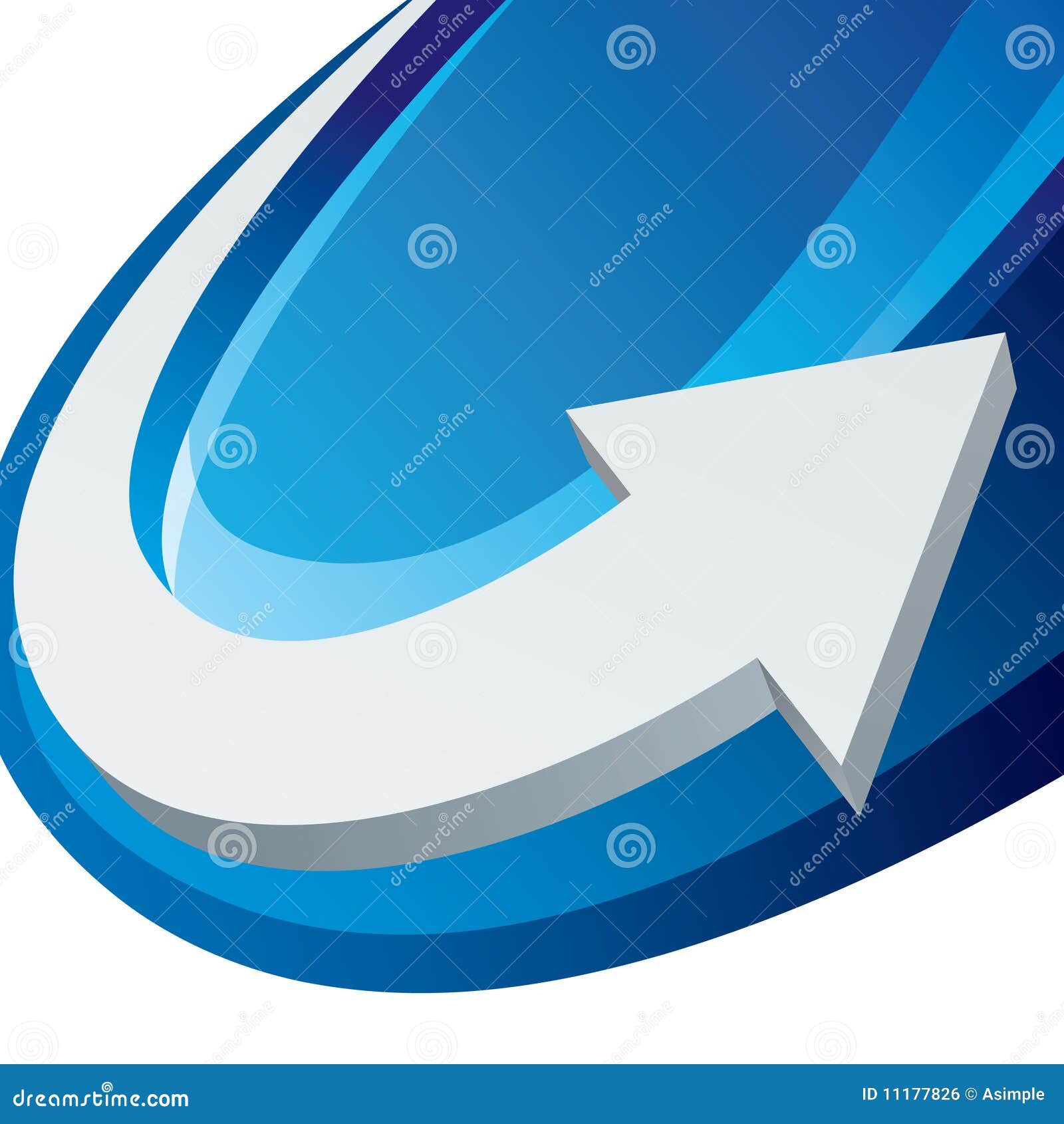 White Arrow on Blue Background Stock Vector Illustration of cover, blank 11177826