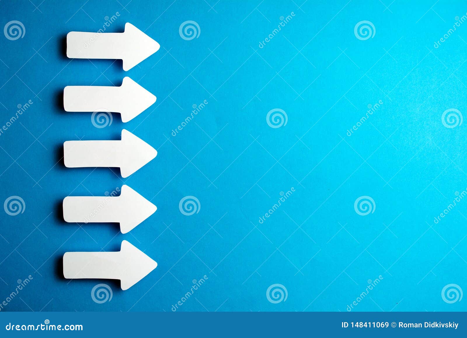 White Arrows on a Blue Background Stock Image Image of idea, concept 148411069