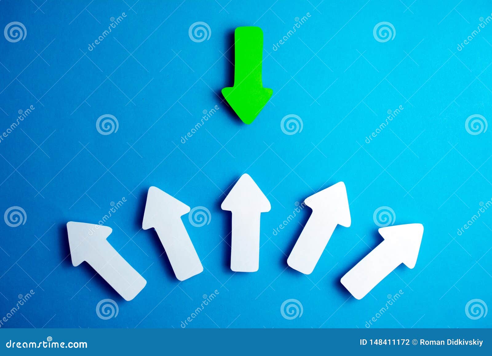 White Arrows on a Blue Background Stock Photo Image of design, motivation 148411172