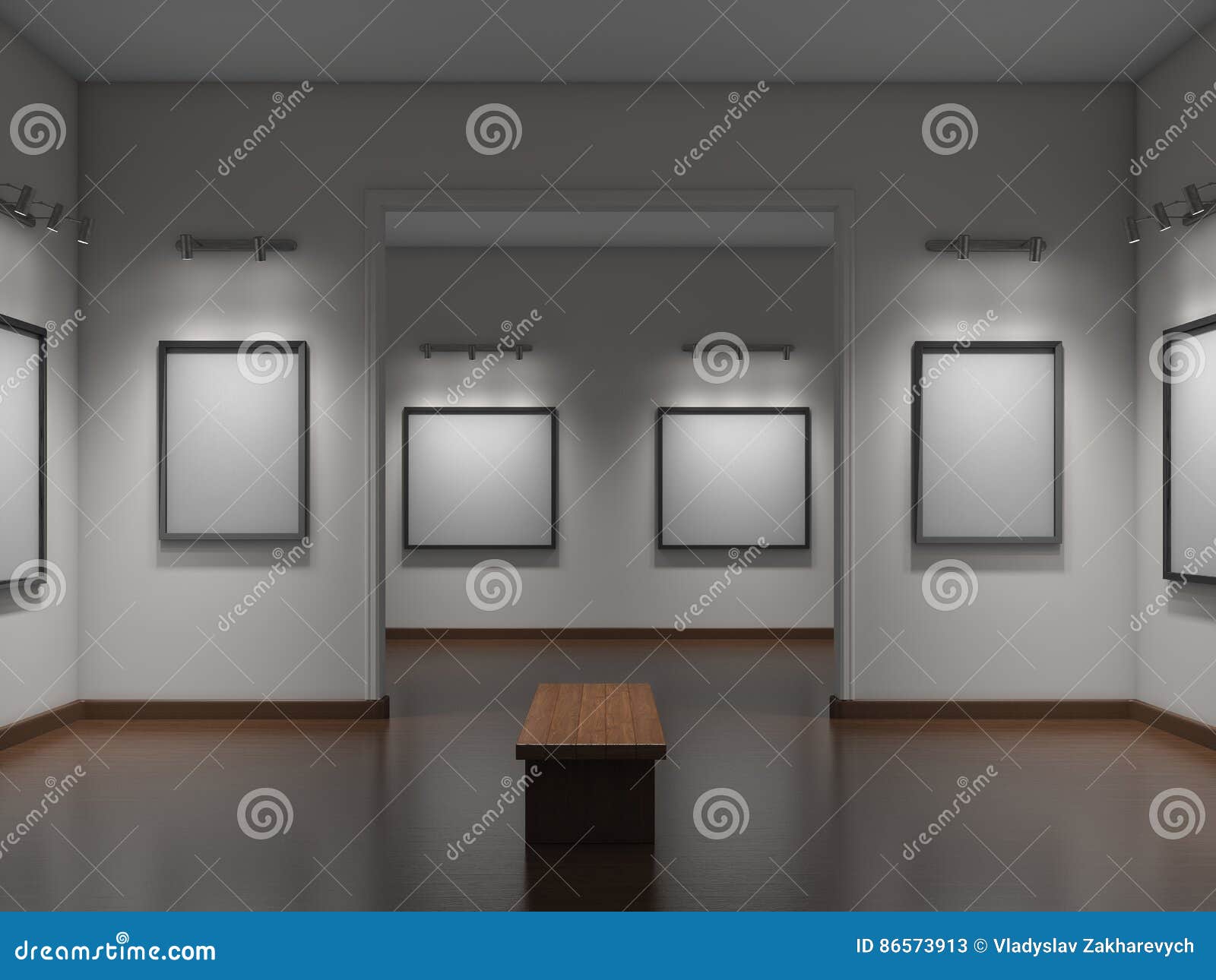 White art gallery; stock illustration. Illustration of wall - 86573913