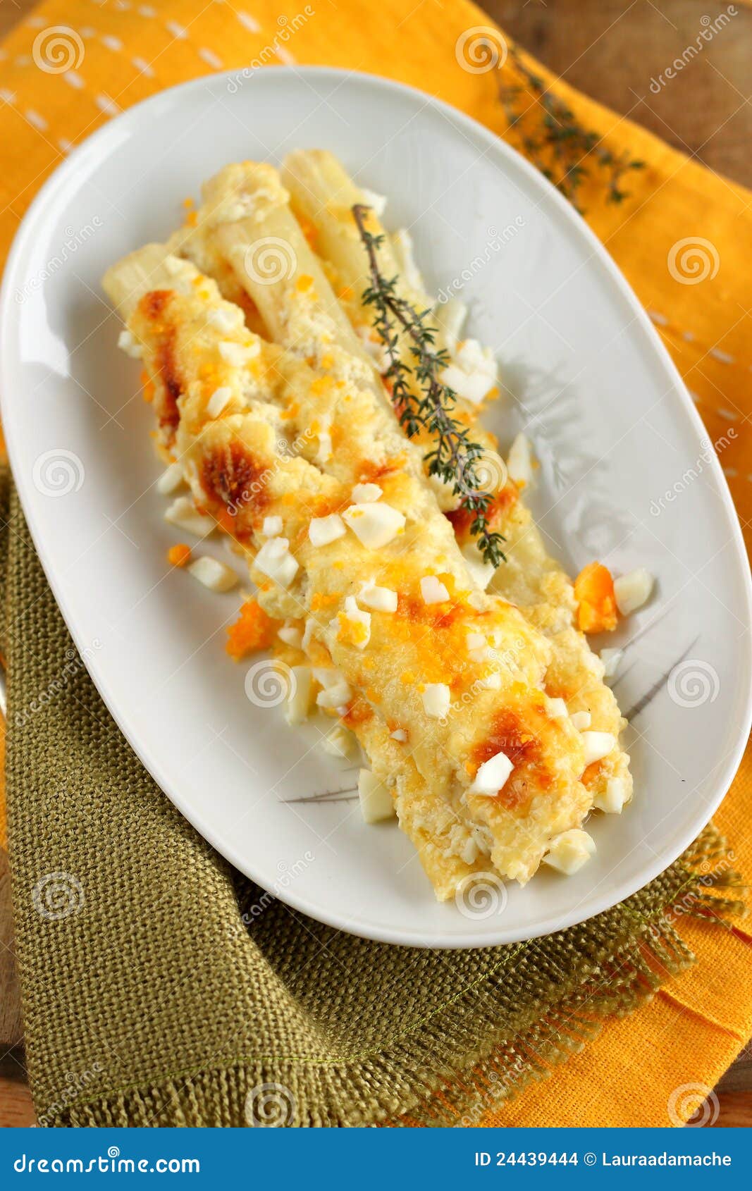 White Asparagus Gratin stock photo. Image of cuisine 24439444