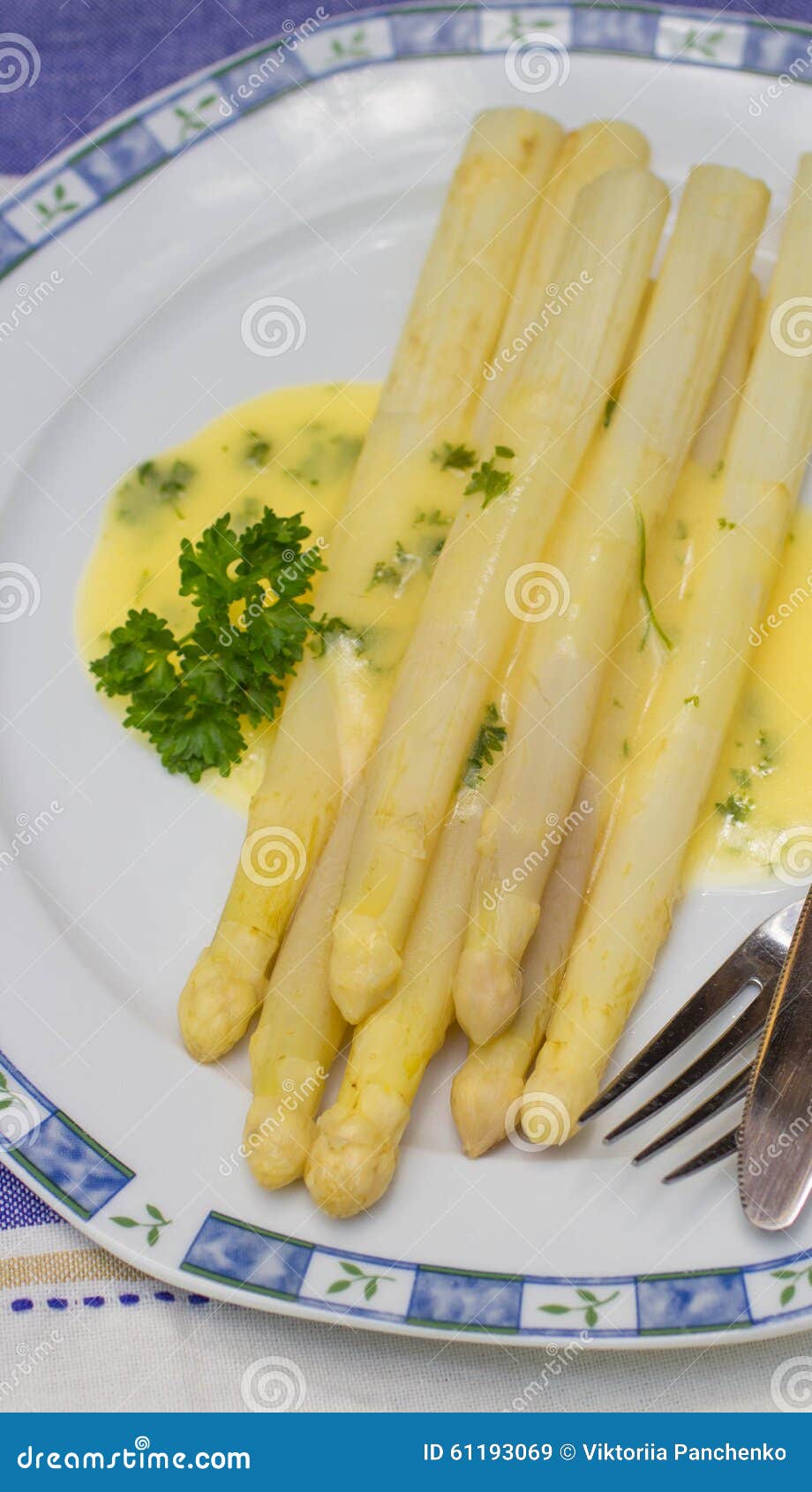 White Asparagus with Hollandaise Sauce Stock Image Image of