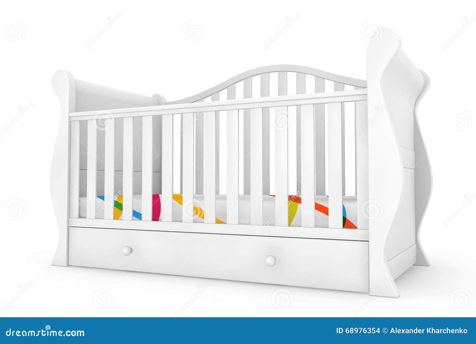 White Baby Bed. 3d Rendering Stock Photo Image of beautiful, crib