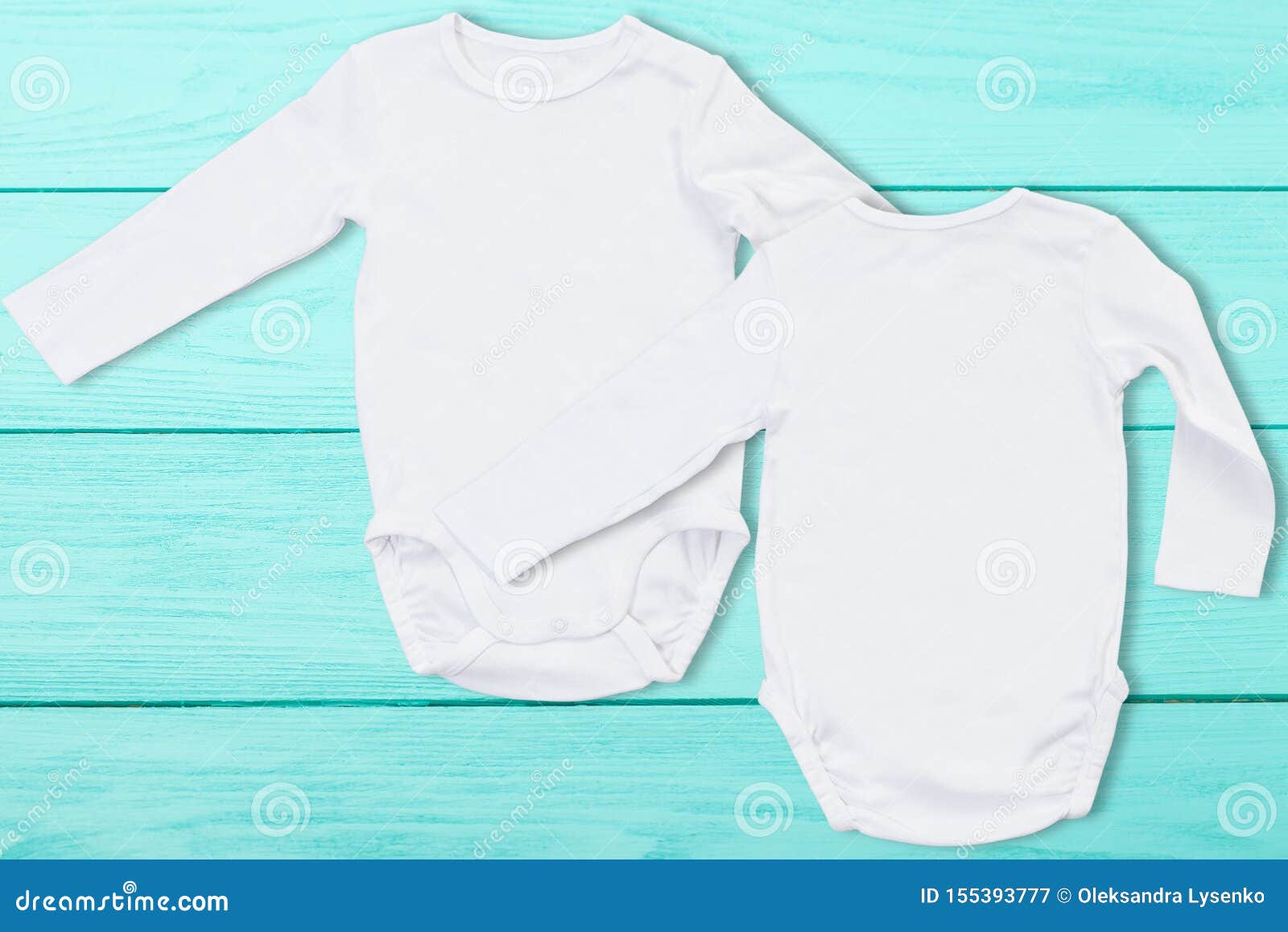 Download White Baby Mock Up Jumpsuit On Blue Wooden Background ...