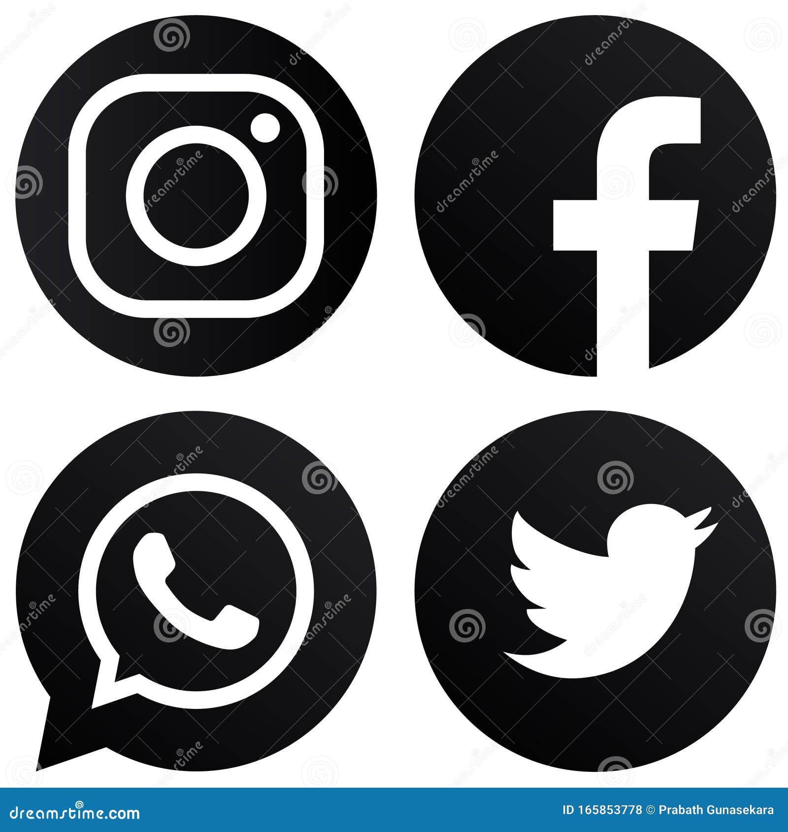 twitter and facebook logo black background