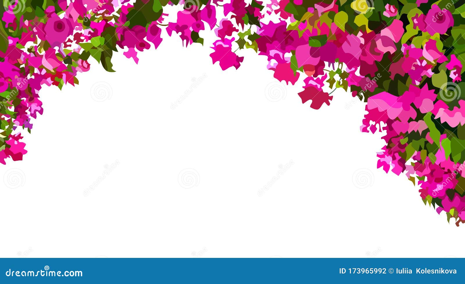 White Background with a Thick Hanging Plant with Pink Flowers Stock