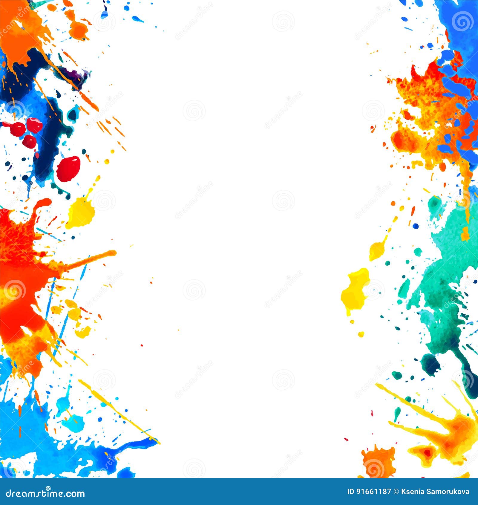 White Background with Watercolor Splash Paint Stock Vector