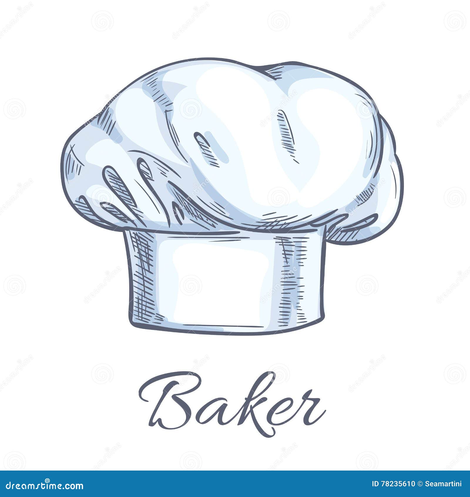 White Baker Toque or Chef Hat Sketch Stock Vector - Illustration of  clothing, drawing: 78235610