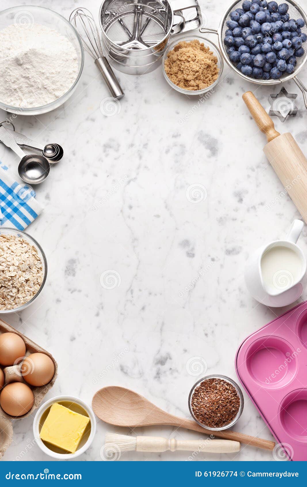 White Baking Cooking Marble Background Stock Photo Image 