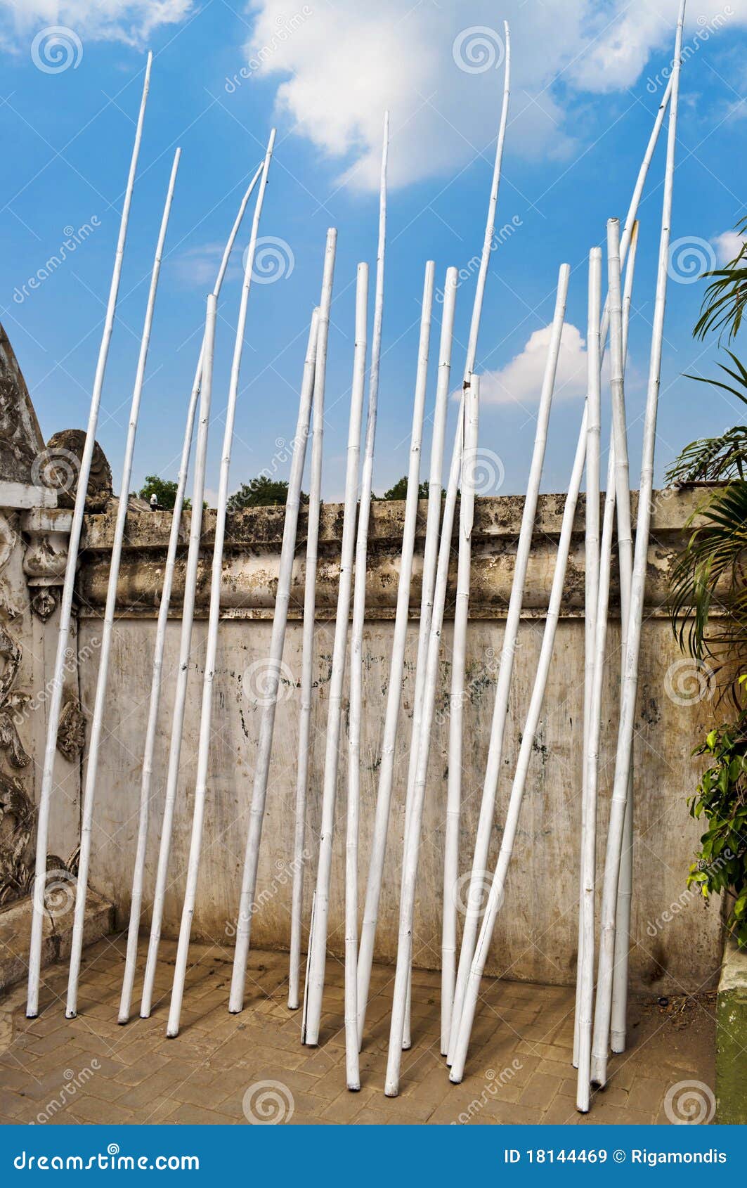 White bamboo pole stock image. Image of background, culture 18144469