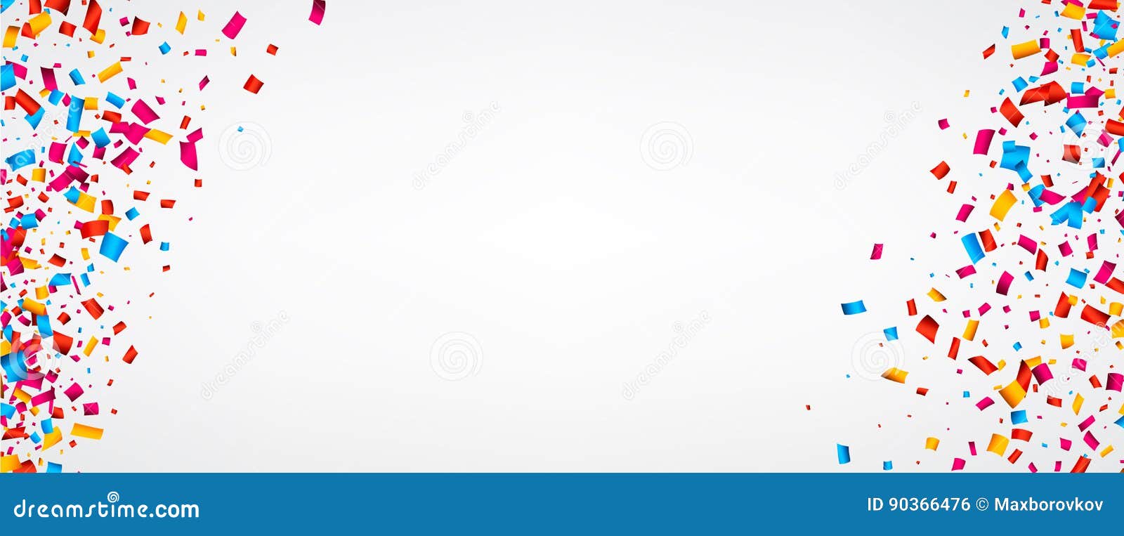 White Banner with Confetti. Stock Vector Illustration of event