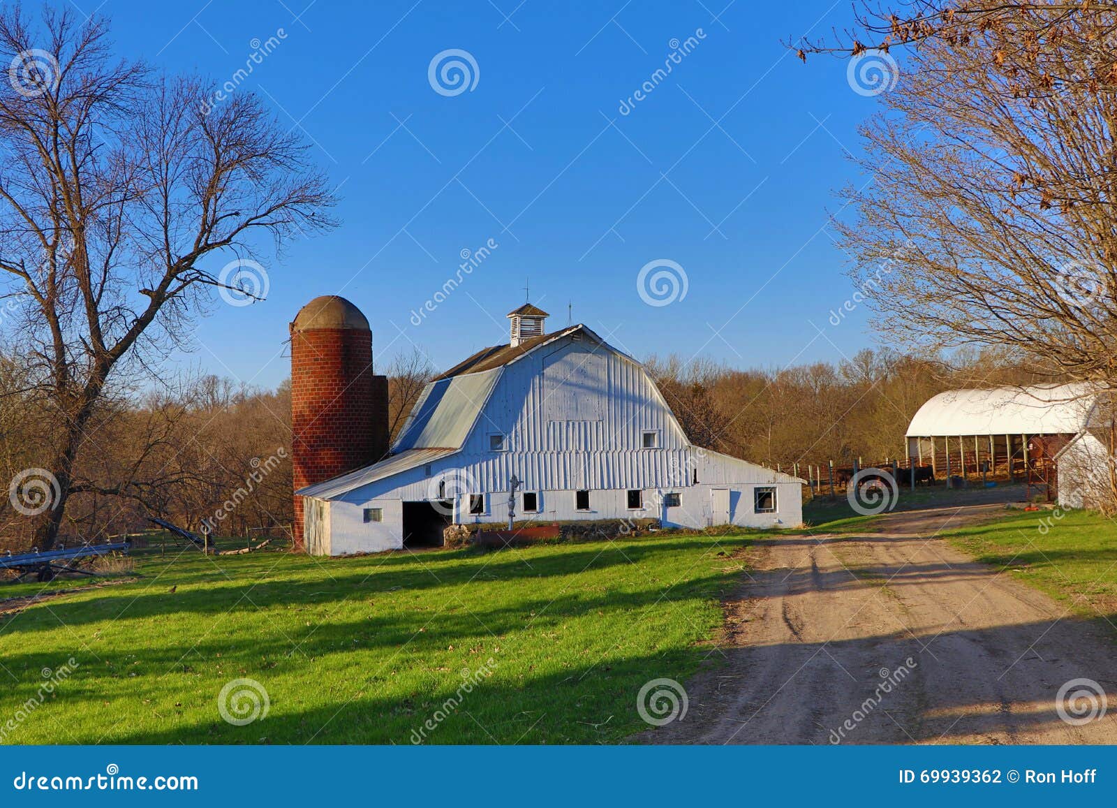 Barn on a Farm Site photo. Image of grass -