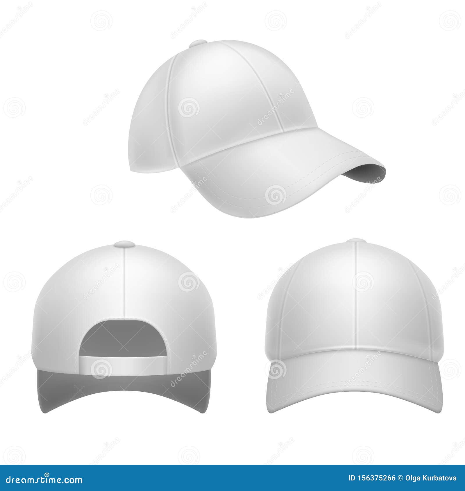 Download White Baseball Cap. 3d Mockup Hat, Head Caps Back, Front ...