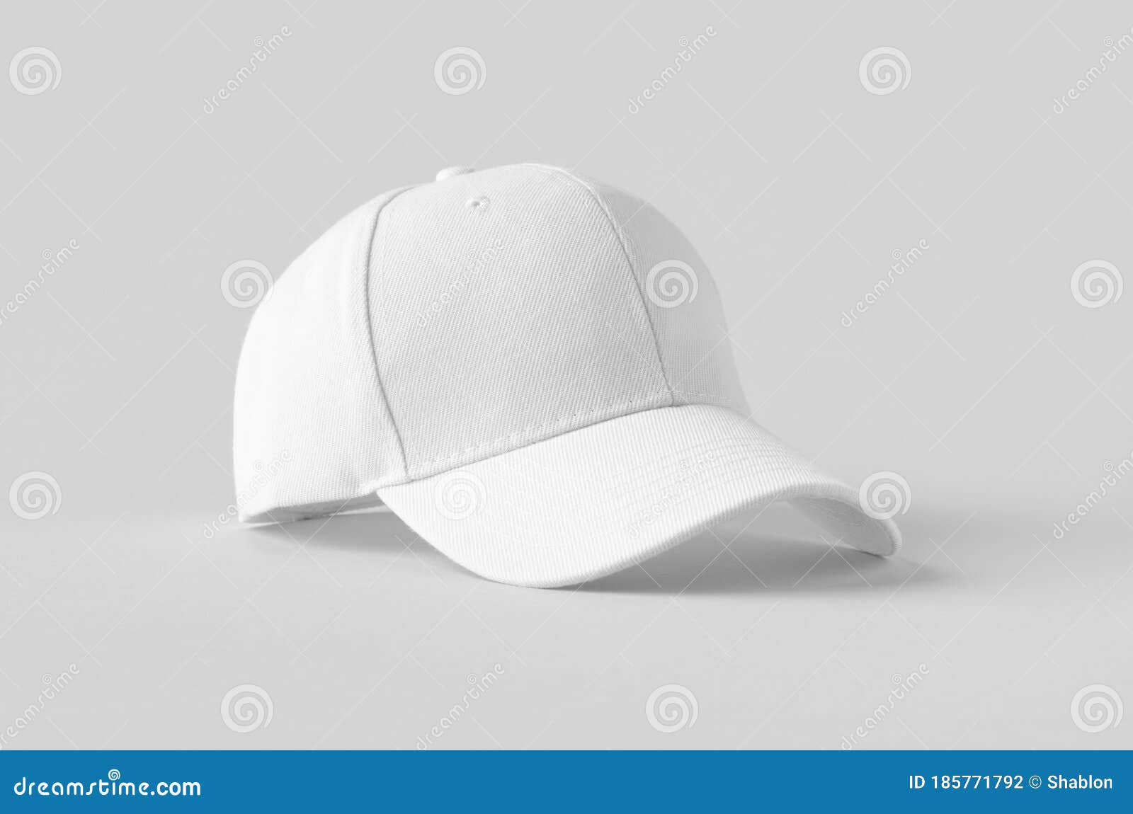 White Baseball Cap Mockup on a Grey Background Stock Photo - Image of ...