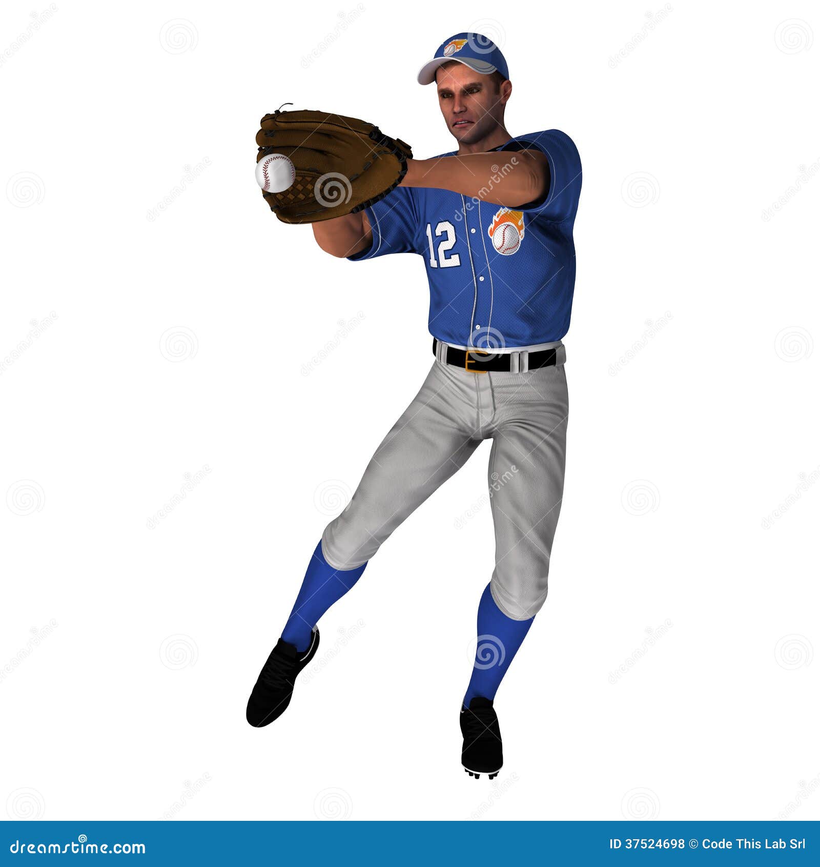 White Baseball Outfielder stock illustration. Illustration of hitter