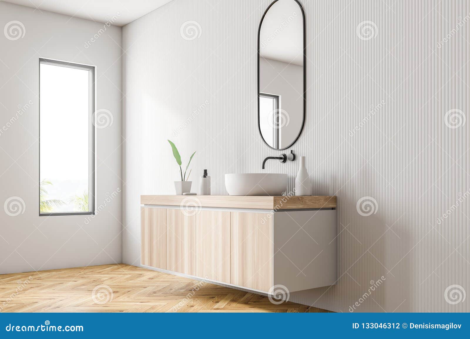 White Bathroom Corner With Sink Stock Illustration Illustration