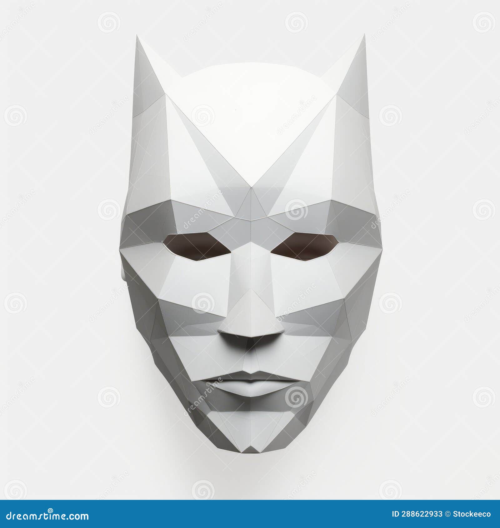 minimalistic paper cut batman mask with white background