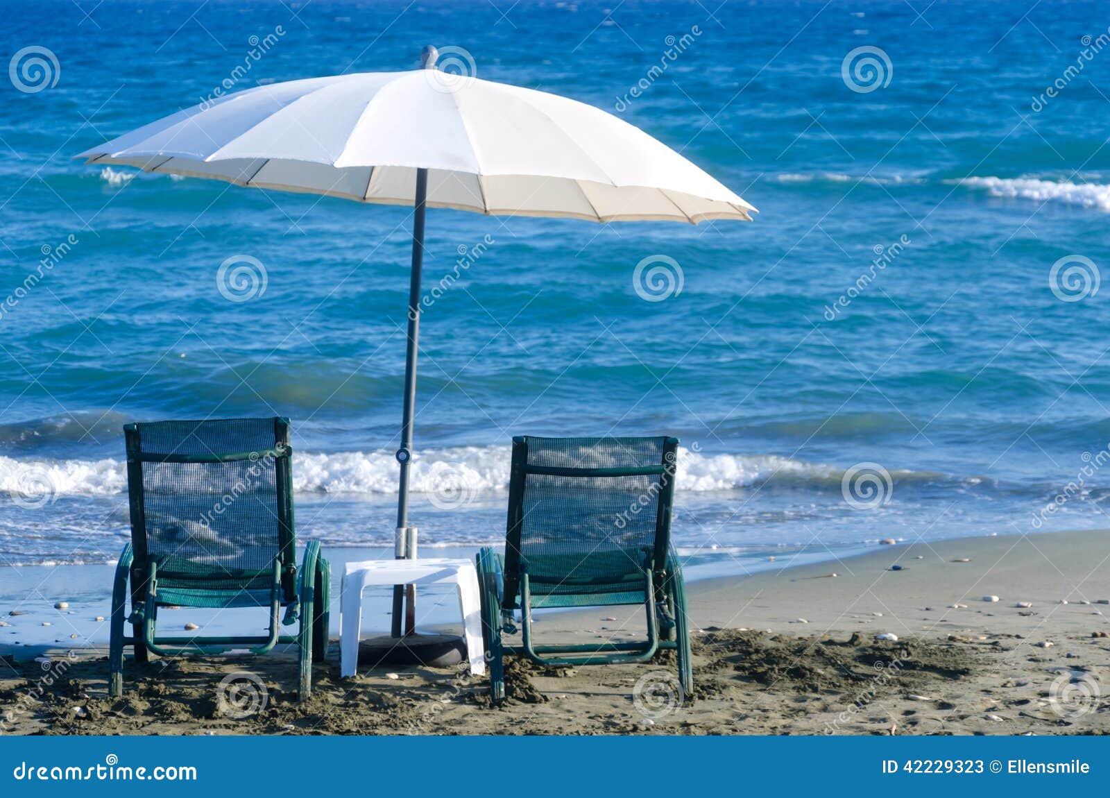 White Beach Umbrella stock image. Image of relax, color - 42229323