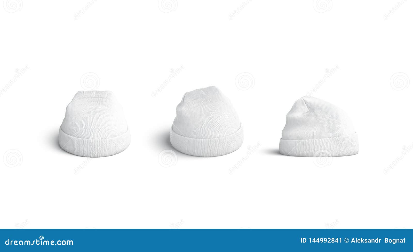Download White Beanie Mock Up Set, Side, Front And Back View Stock ...