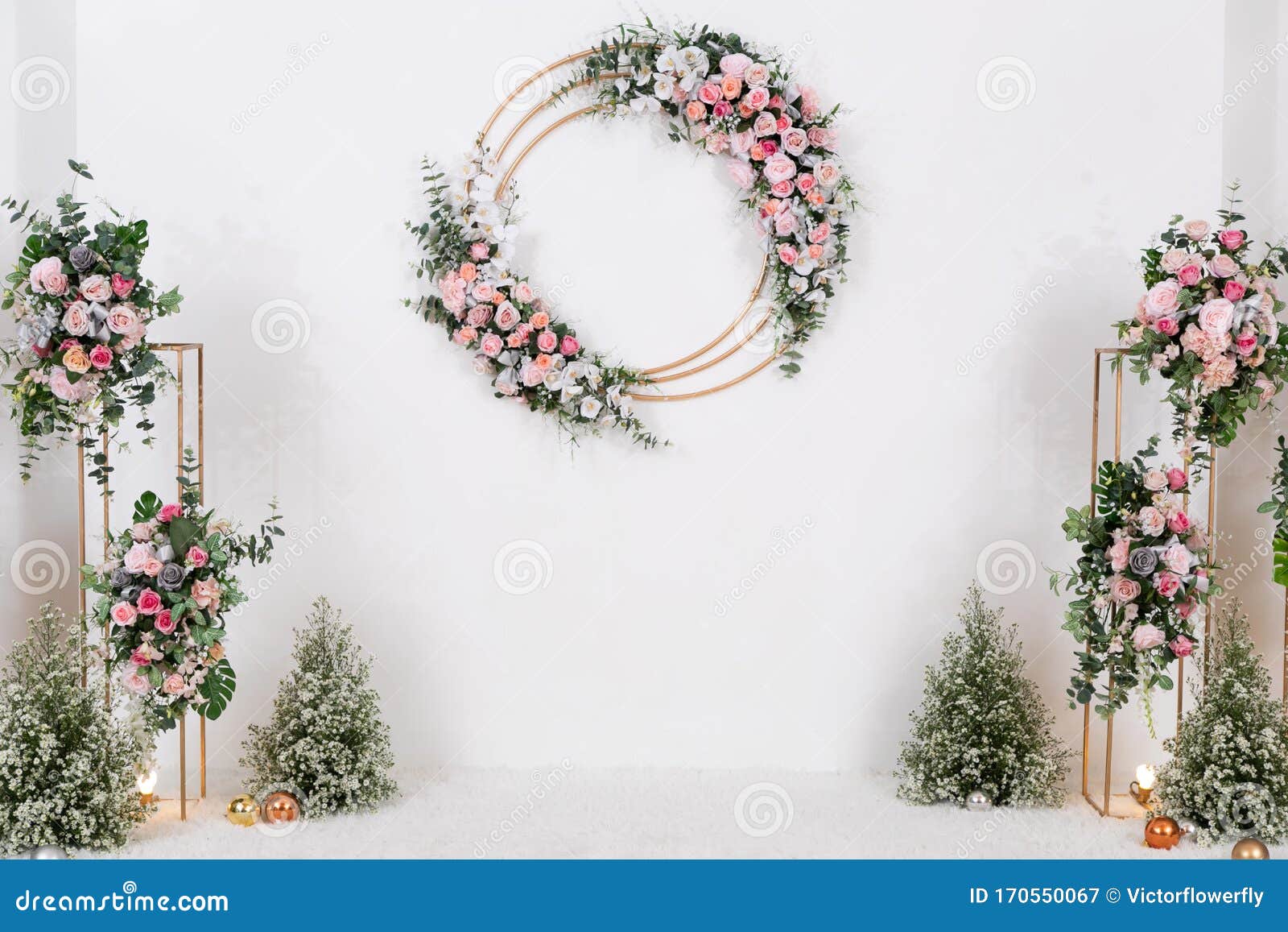 White Beautiful Floral Pattern Wedding Backdrop Background. Wedding Ceremony,  Marriage, Celebration, Reception, Special Occasion Stock Image - Image of  love, backdrop: 170550067