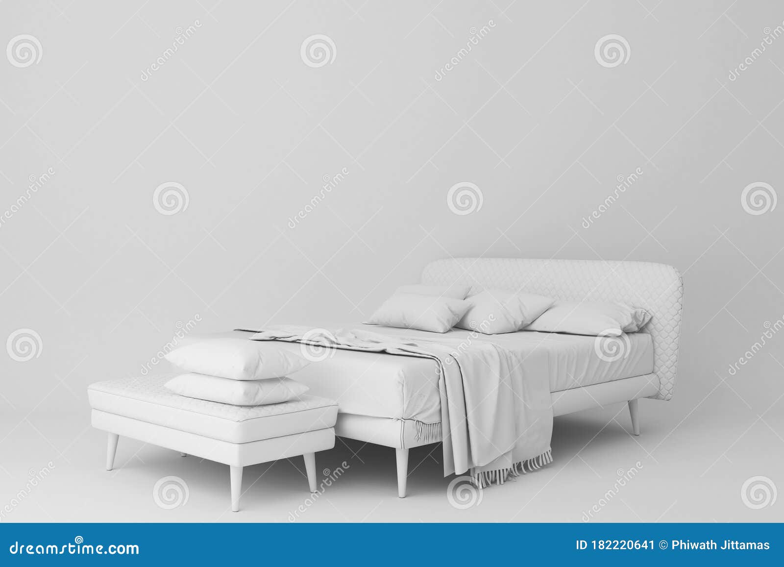 White Furniture on White Background Stock Illustration Illustration of concept, apartment