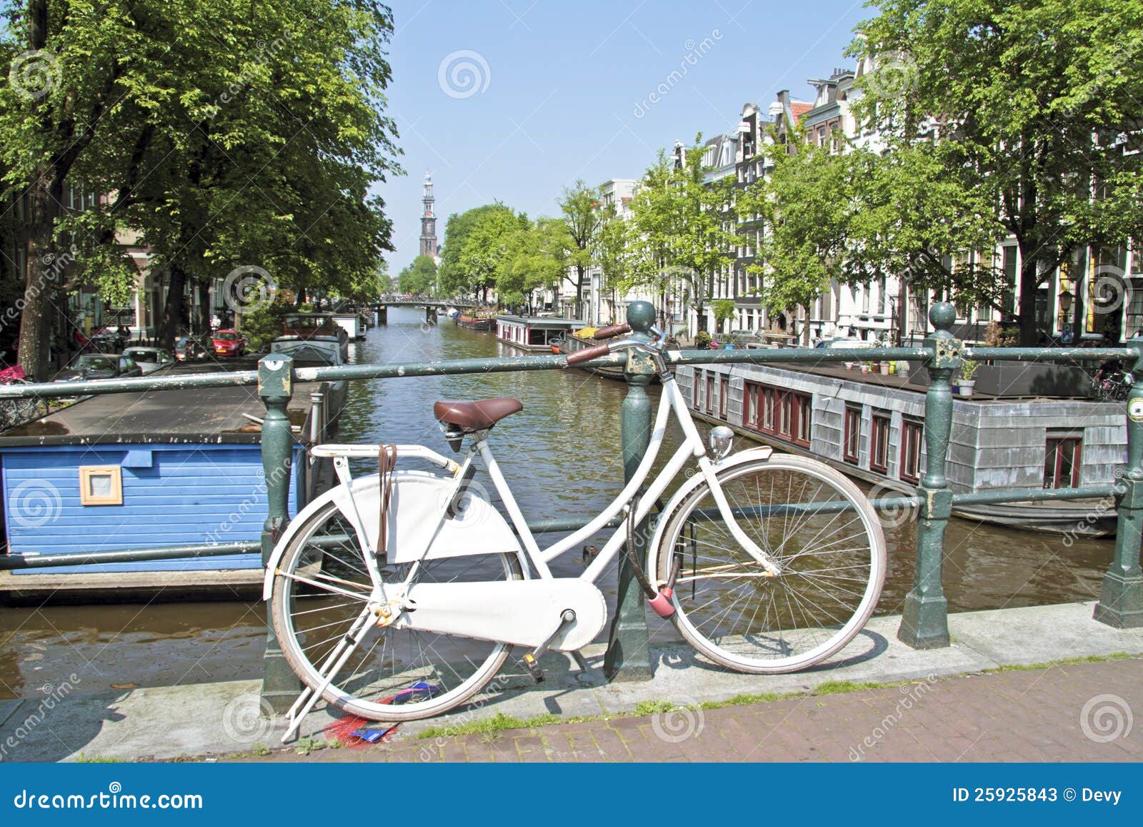 White Bicycle in Amsterdam Netherlands Stock Image Image of bike