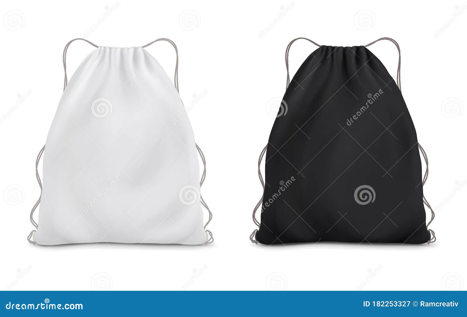 Download White Black Backpack Bag On A Rope. Sport Bag Mockup On ...