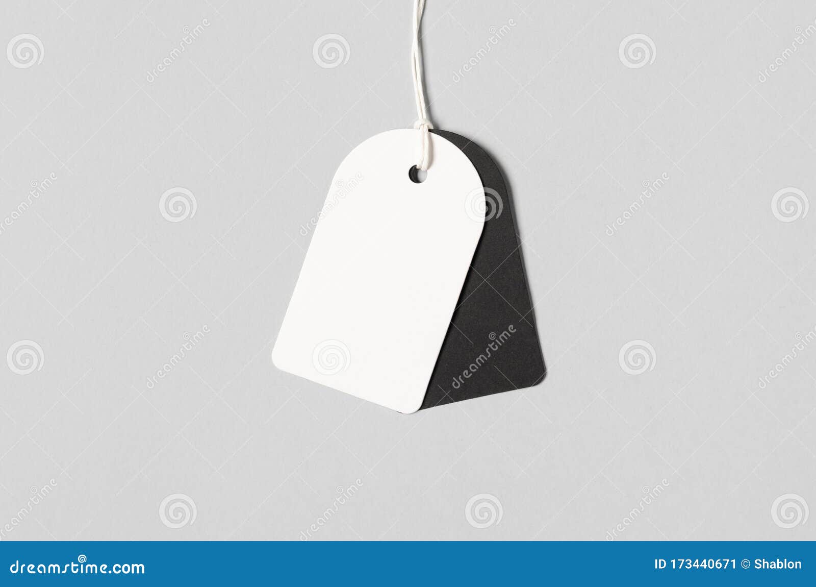 White and Black Clothing Tag, Gift Tag Mockup. Stock Image Image of