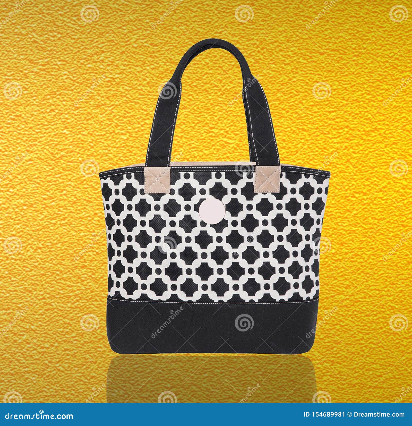 White and Black Colour Printed Ladies Purse Bag Stock Image - Image of ...